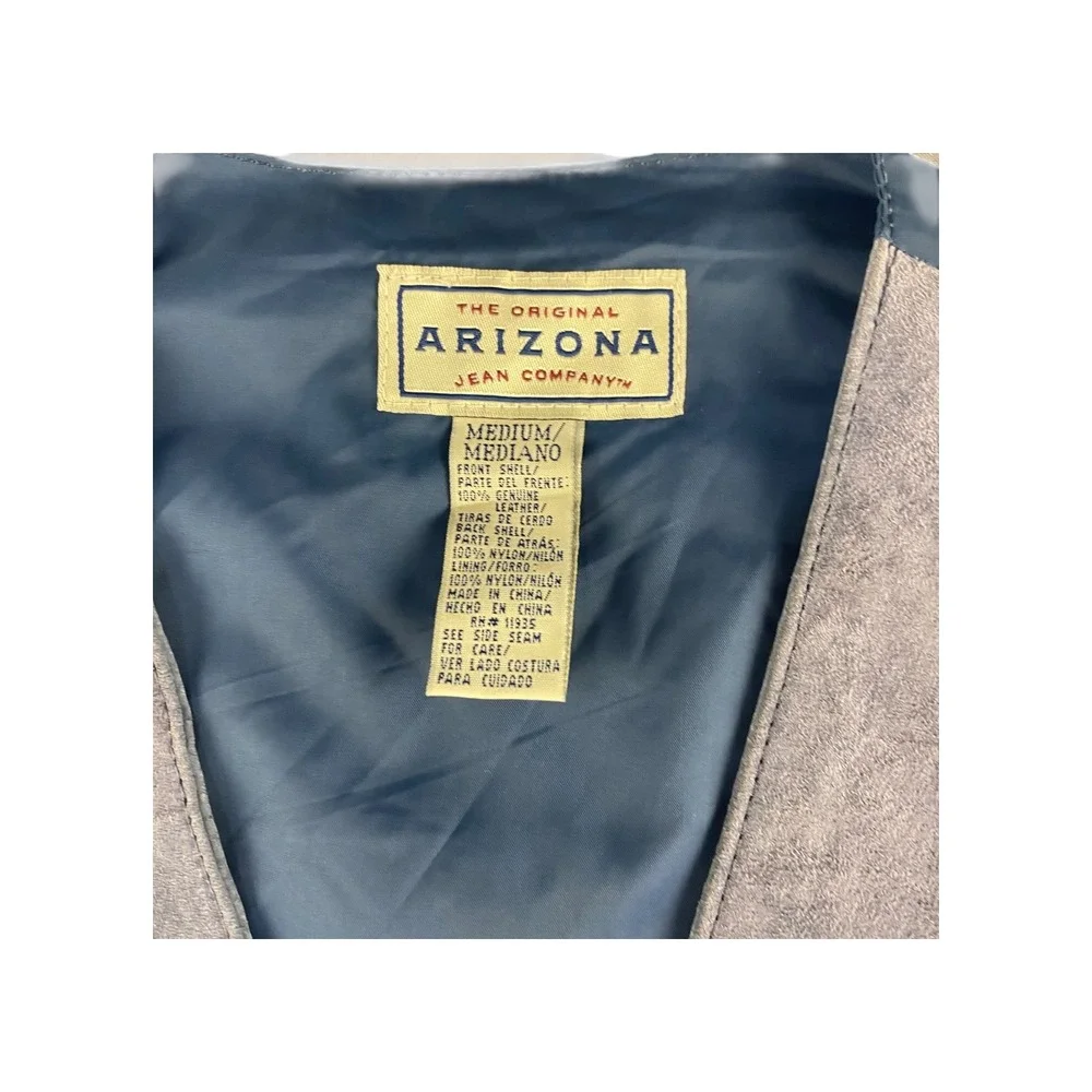 Vintage The Original Arizona Jean Company‎ Suede Leather Vest Blue Medium Mens